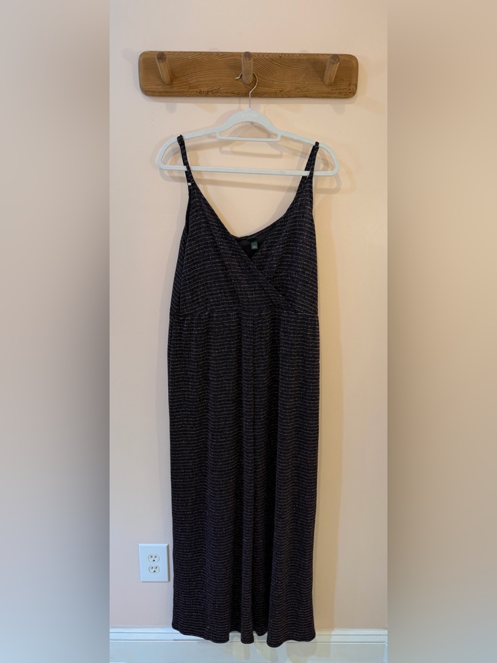 Wild Fable Black Metallic Multi-Stripe Jumpsuit